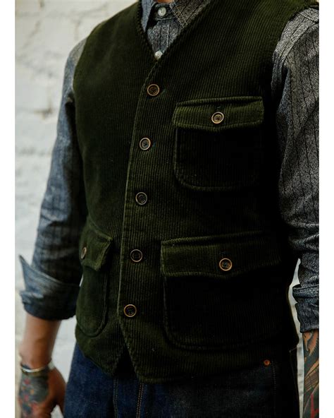 Black Corduroy Down Vest 